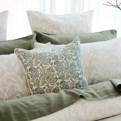 Aarvi Wood Block Cushion - Green