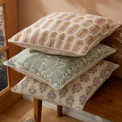Aarvi Wood Block Cushion - Green