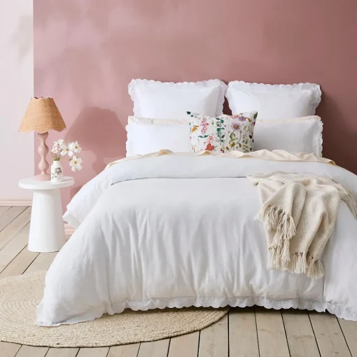 Alina Quilt Cover - White