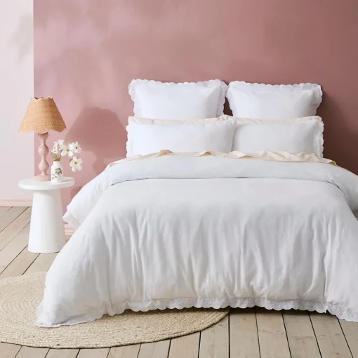 Alina Quilt Cover - White