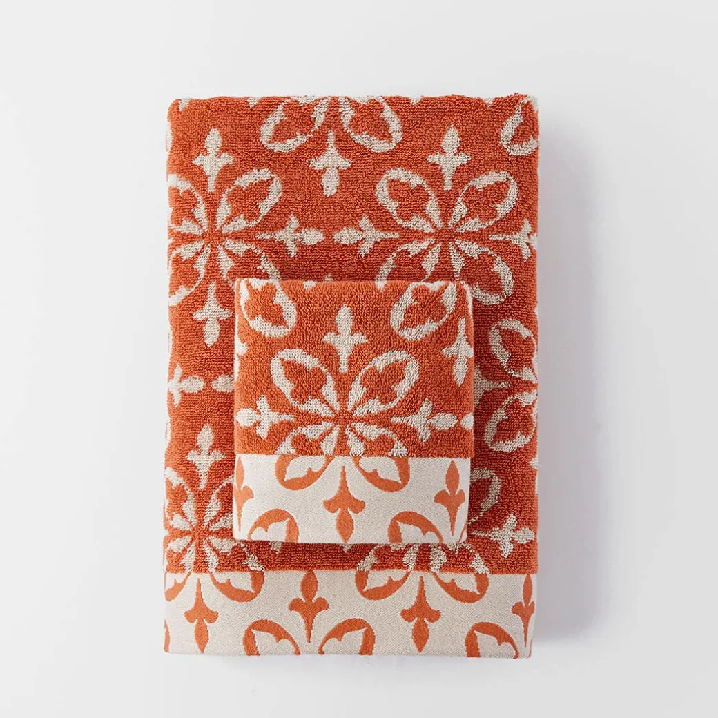 Alva Towel - Rust/Ivory