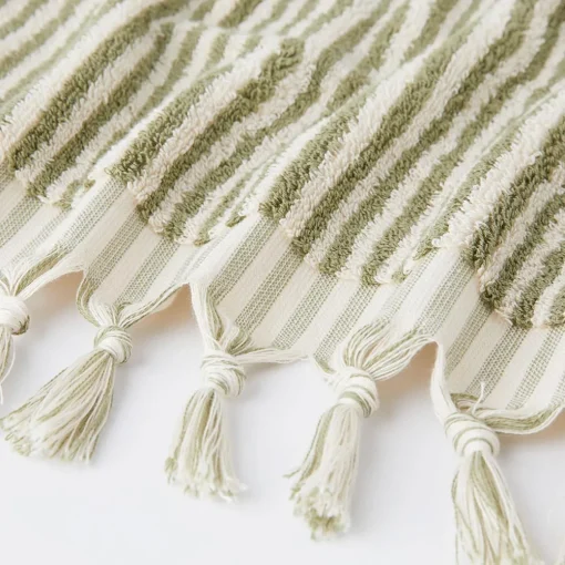 Ama Stripe Towel - Olive Green