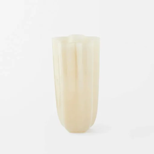 Amara Glass Vase Large - Milky Ivory