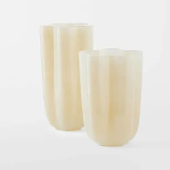 Amara Glass Vase Large - Milky Ivory