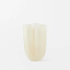 Amara Glass Vase Small - Milky Ivory