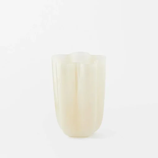 Amara Glass Vase Small - Milky Ivory