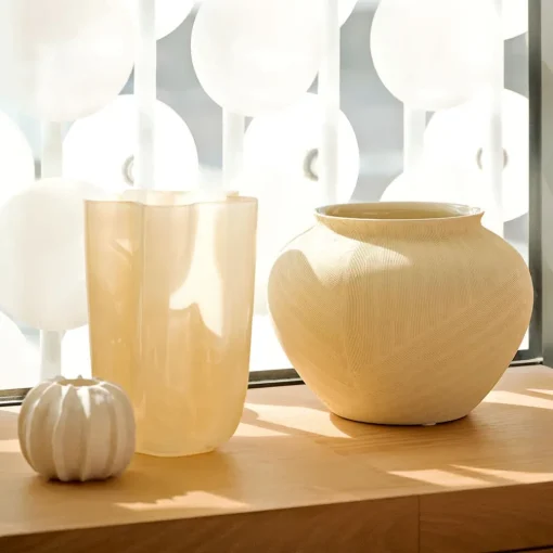 Amara Glass Vase Small - Milky Ivory