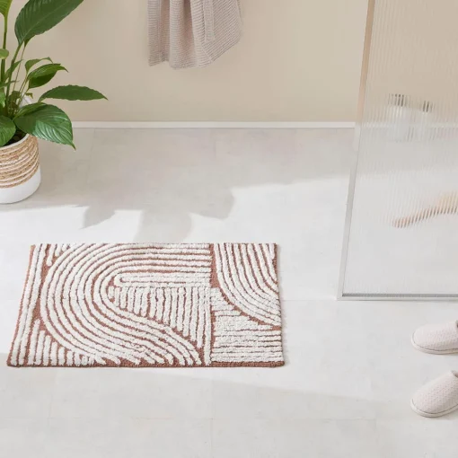 Archer Bath Mat - Steel Blue/Ivory