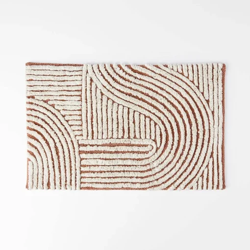 Archer Bath Mat - Steel Blue/Ivory