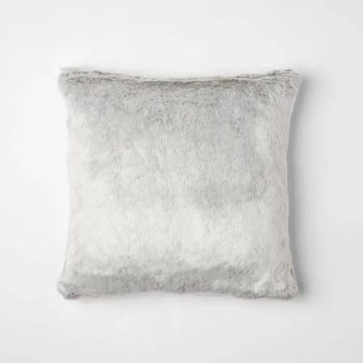 Arctic Faux Fur Cushion - Grey Fox