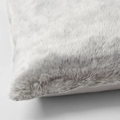 Arctic Faux Fur Cushion - Grey Fox