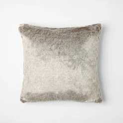 Arctic Faux Fur Cushion - Grey Fox