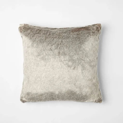 Arctic Faux Fur Cushion - Grey Fox