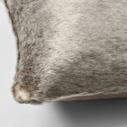 Arctic Faux Fur Cushion - Grey Fox