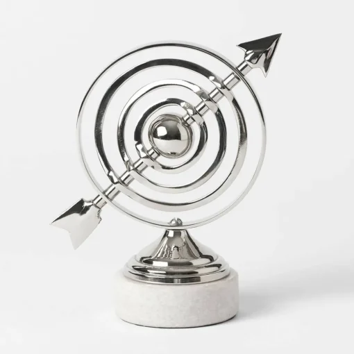 Armillary On Marble Base White