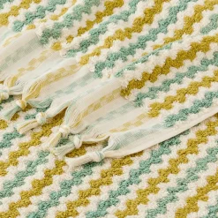 Bodrum Turkish Cotton Bath Sheet - Blue/Grey Zig Zag