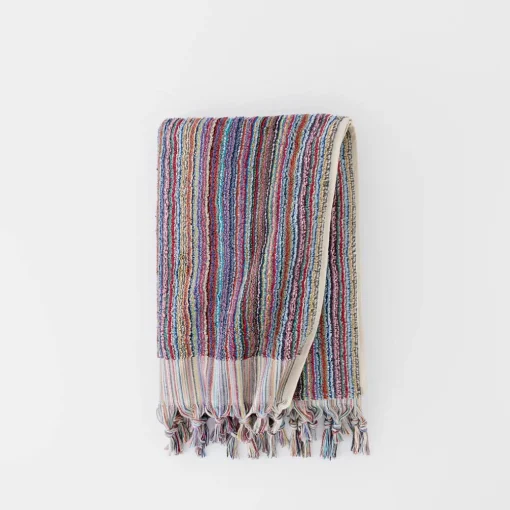 Bodrum Turkish Cotton Bath Sheet - Blue/Grey Zig Zag