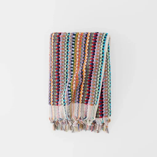 Bodrum Turkish Cotton Bath Sheet - Blue/Grey Zig Zag