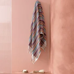 Bodrum Turkish Cotton Bath Sheet - Blue/Grey Zig Zag