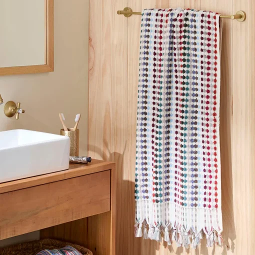 Bodrum Turkish Cotton Bath Sheet - Blue/Grey Zig Zag