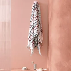 Bodrum Turkish Cotton Bath Sheet - Blue/Grey Zig Zag