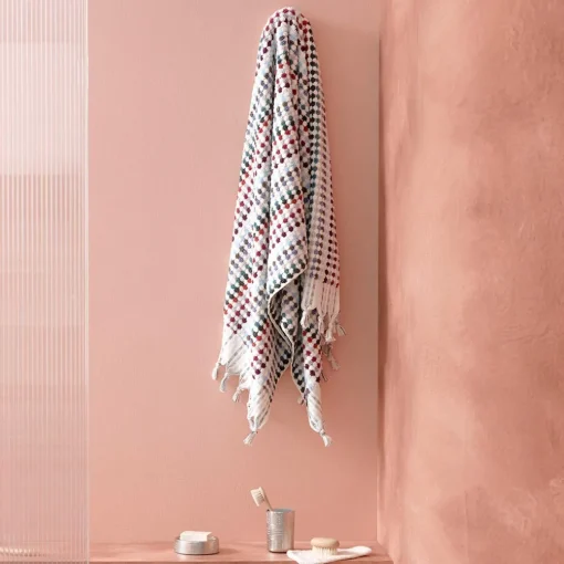 Bodrum Turkish Cotton Bath Sheet - Blue/Grey Zig Zag