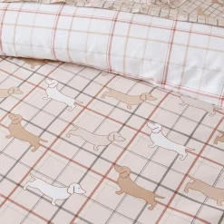 Charlie Reversible Flannelette Quilt Cover Set- Light Blue