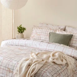 Charlie Reversible Flannelette Quilt Cover Set- Light Blue