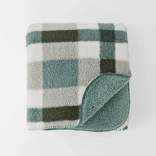 Check Super Soft Throw - Green