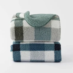Check Super Soft Throw - Green