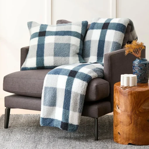 Check Super Soft Throw - Green