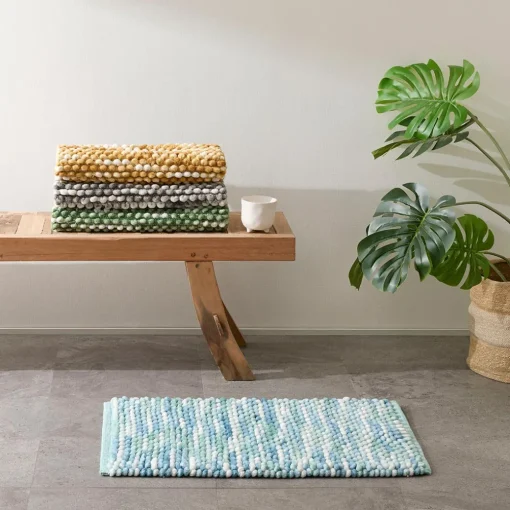 Cirrus Bath Mat - Aqua Blue Ivory