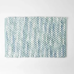 Cirrus Bath Mat - Aqua Blue Ivory