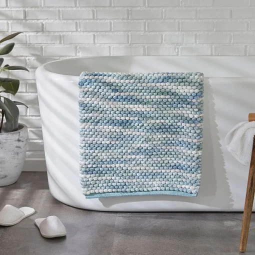 Cirrus Bath Mat - Aqua Blue Ivory