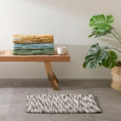 Cirrus Bath Mat - Aqua Blue Ivory