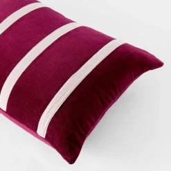 Claude Velvet Cushion - Burgundy