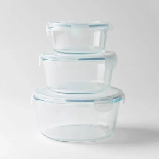 Clip Lock Storage Container Round Set Of 3