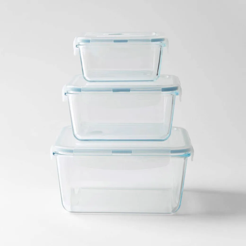 Clip Lock Storage Container Square Set Of 3