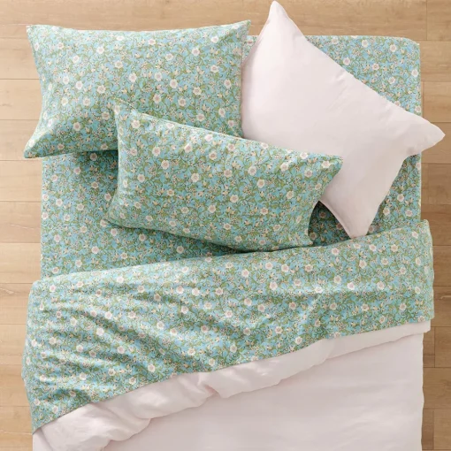 Cordelia Flannelette Sheet Set - Sage/Ivory