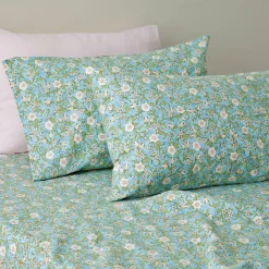 Cordelia Flannelette Sheet Set - Sage/Ivory