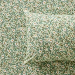 Cordelia Flannelette Sheet Set - Sage/Ivory