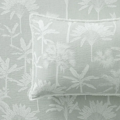 Dune Quilt Cover - Sage Green/Ivory