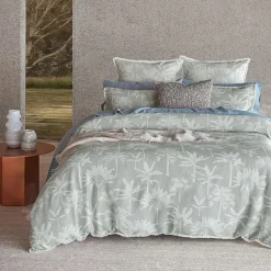 Dune Quilt Cover - Sage Green/Ivory