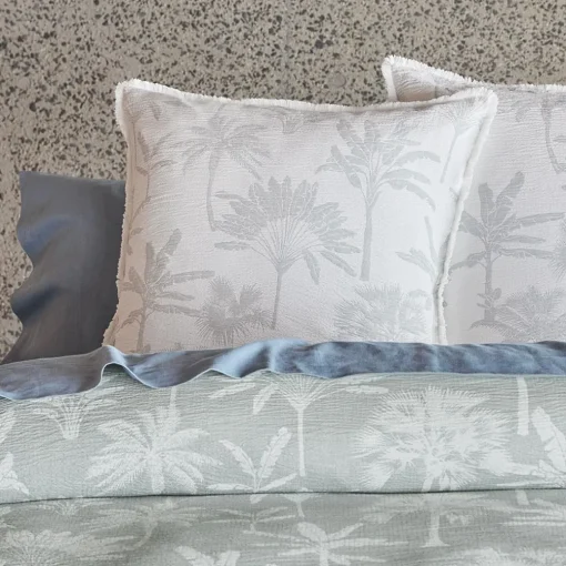 Dune Quilt Cover - Sage Green/Ivory