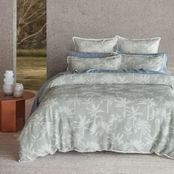 Dune Quilt Cover - Sage Green/Ivory