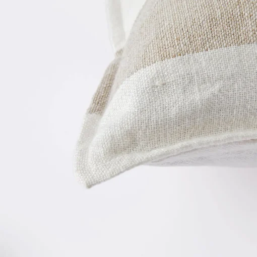 Everett Chunky Stripe Linen Cushion - Stone