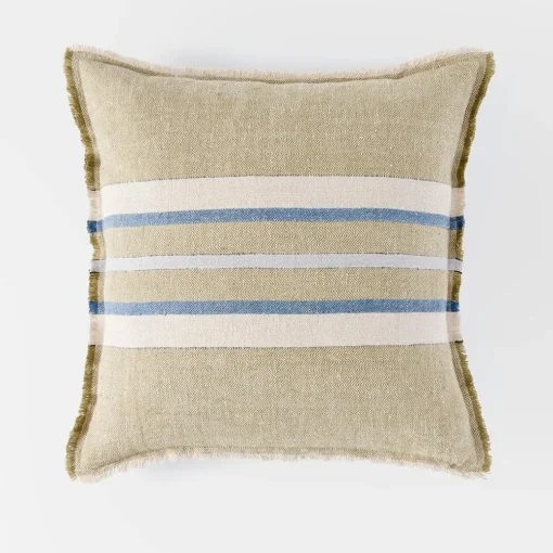 Everett Linen Cushion - Olive