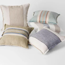 Everett Linen Cushion - Olive