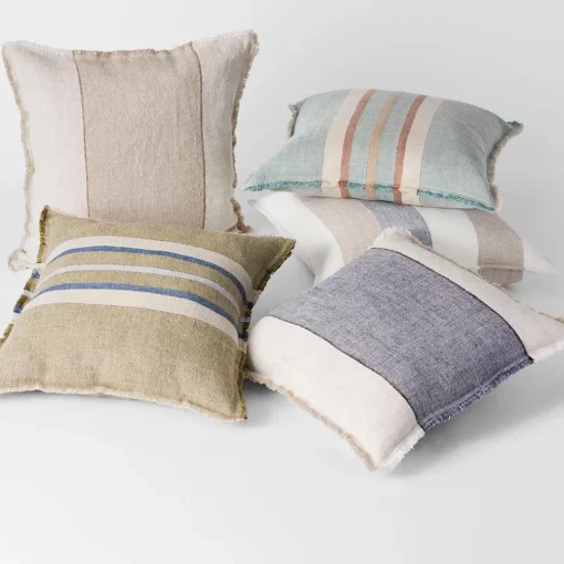 Everett Linen Cushion - Olive