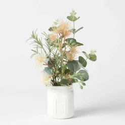 Flowering Gum Ceramic Jar - Orange Flower